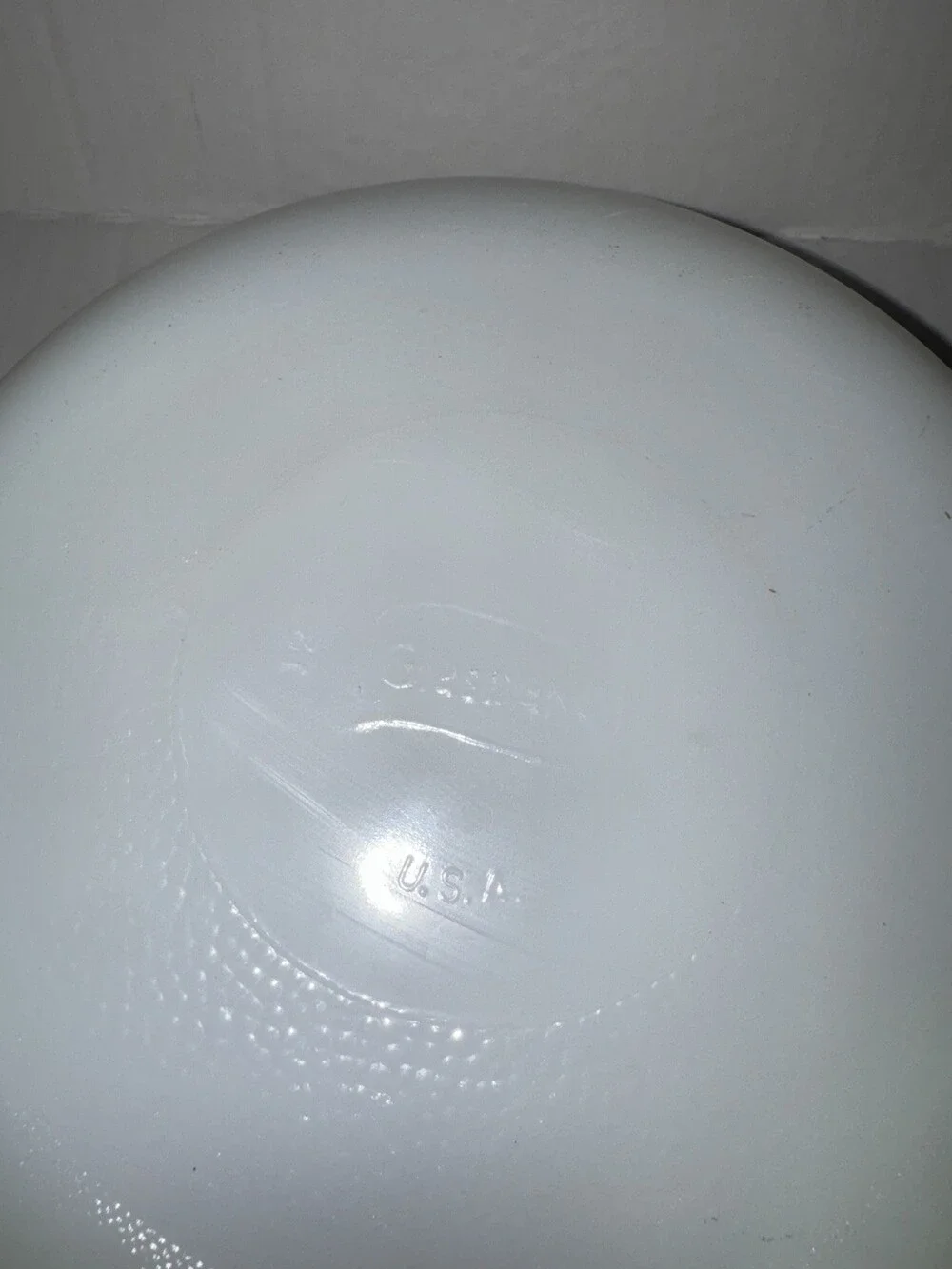 Vintage Glasbake J235 Green Daisy Milk Glass 1 Qt Oval Casserole Dish USA